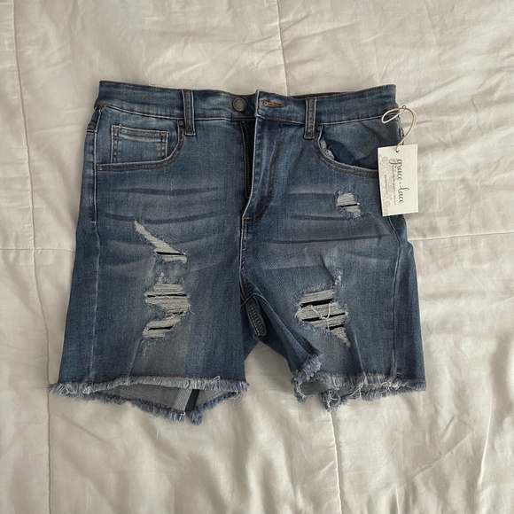 Grace & Lace denim jean shorts - Picture 1 of 2